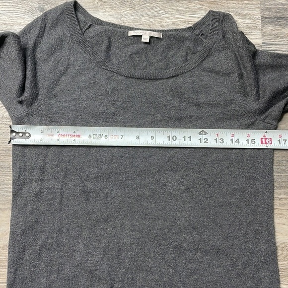 GAP Women’s Charcoal Wool Blend Crew Neck Sweater with button cuff, size small - Picture 5 of 9